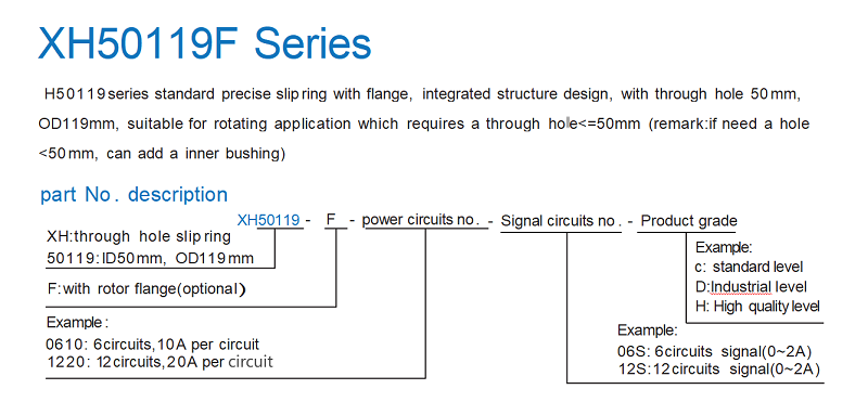 Through Bore Slip Ring XH50119F Series